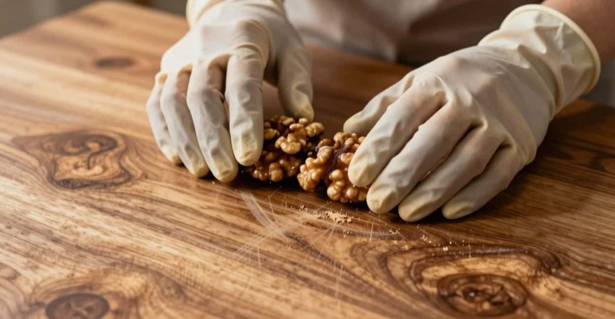 Не трачу тысячи на новый гарнитур: теперь стираю царапины простым орехом — мебель как новая и служит годами