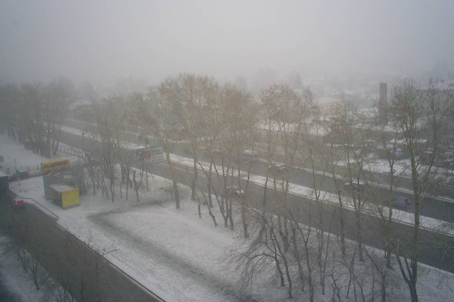 В Екатеринбург идет дождь со снегом