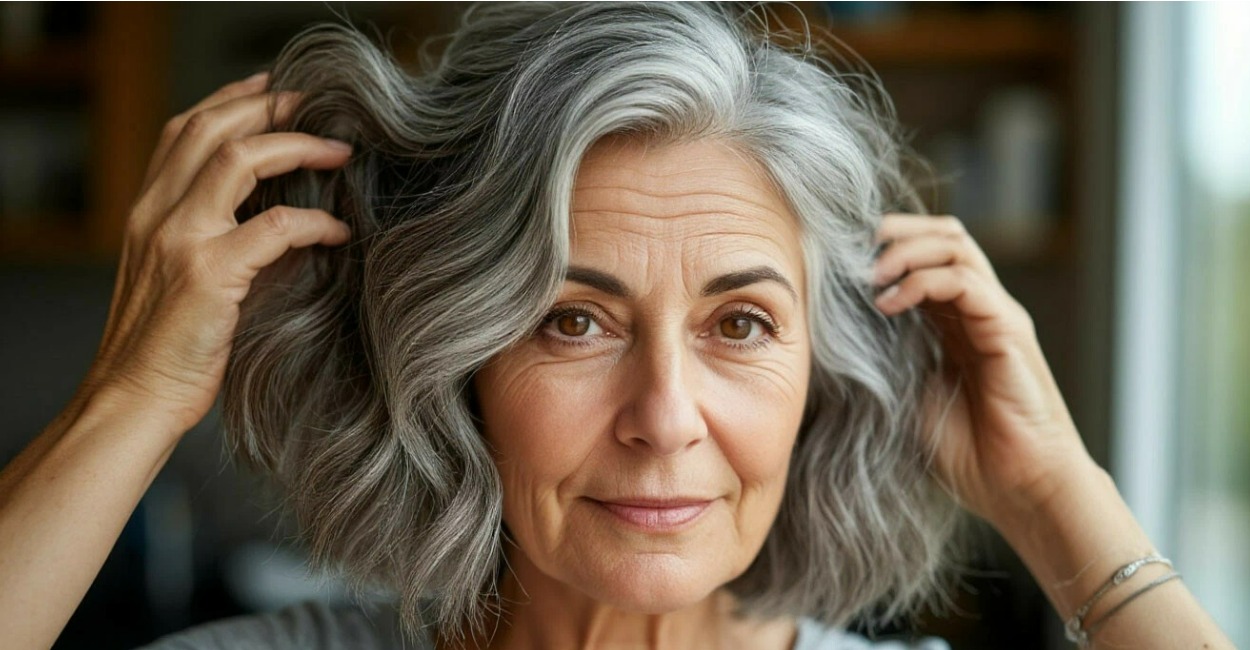 Намазала этим волосы — и седина сама сбежала с головы: натуральный цвет вернулся за неделю, а волосы крепкие и блестящие