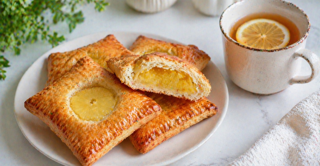 Банка ананасов и слоёное тесто — на завтрак готовлю ленивые слойки: нежные подушечки с сочной начинкой