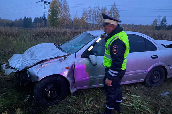 В Свердловской области водитель совершил наезд на опору линии электропередачи