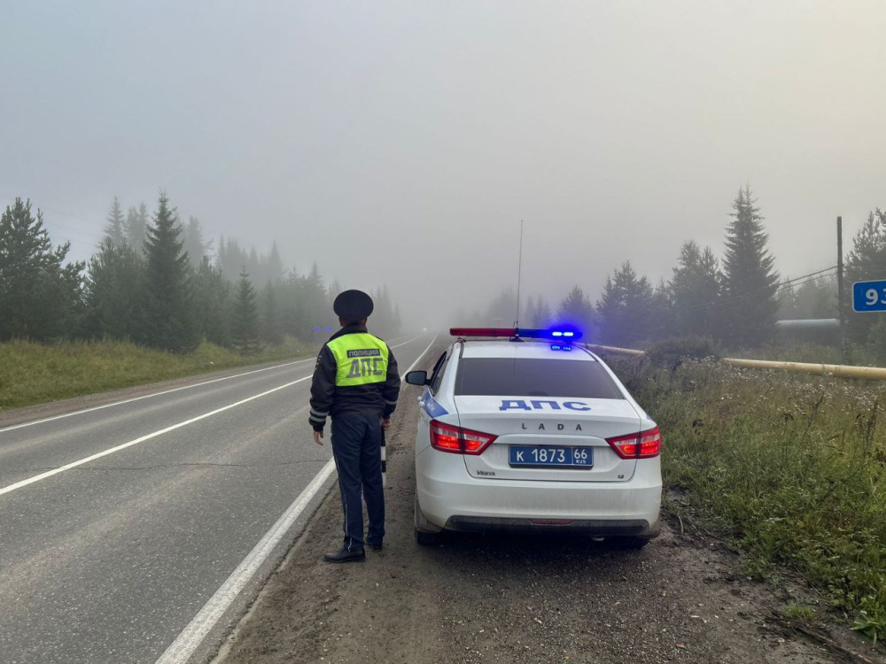 ГИБДД предупреждает — на северном Урале на дорогу опустился туман  | Свердловская ГИБДД предупреждает о тумане на трассе на севере области 