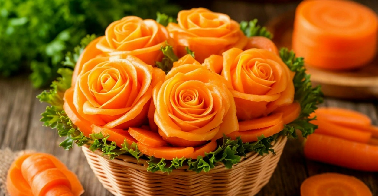 Съедобные розы и корзинка из сыра: салат «Радость весны», который едят глазами — идеальный рецепт на 8 Марта