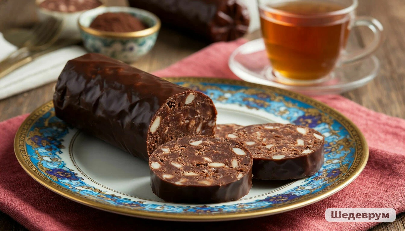 Советская шоколадная колбаса: сладость из детства всего за 15 минут — вкуснейший рецепт к чаю