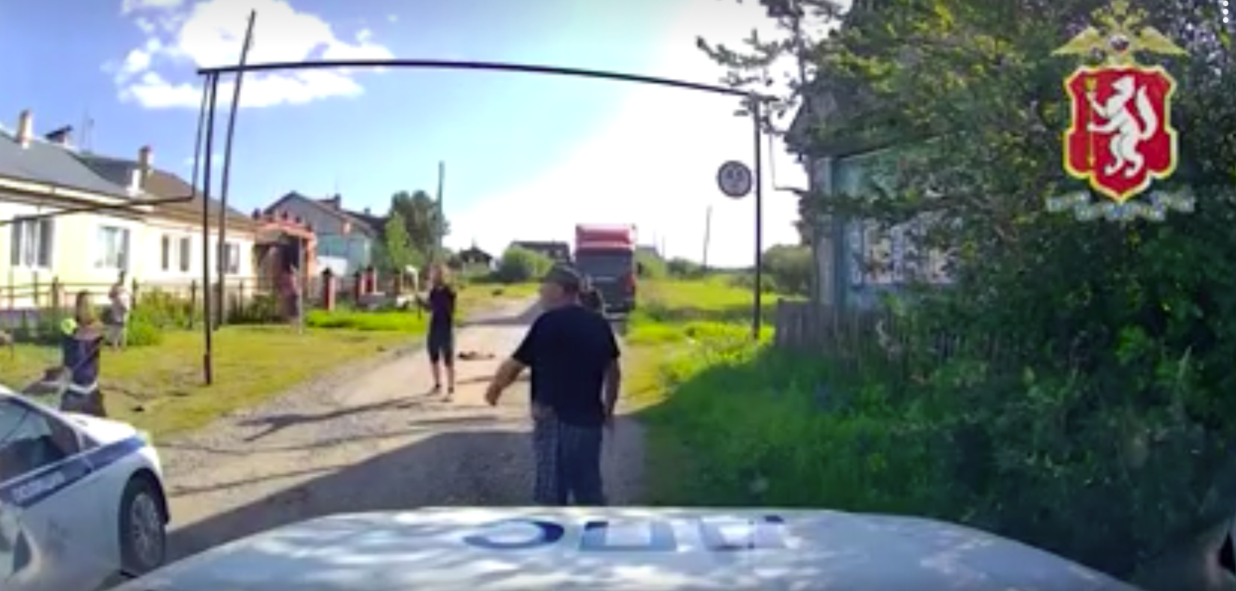 Вилы, топор, монтировка и нож в шее. Как в свердловском селе Филатовское полицейские усмирили буйных соседей. Видео